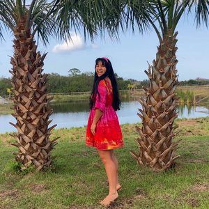 Handmade Vintage Hawaiian Fabric Mumu Inspired Dress 70s 60s